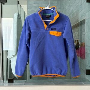 Patagonia Synchilla Blue Fleece with Orange Trim